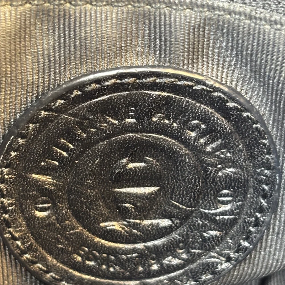 Etienne Aigner Black Croc Embossed Leather Satchel Top Handle Crossbody LIKE NEW